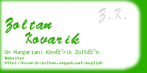 zoltan kovarik business card